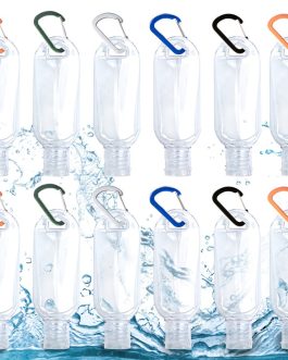 ALOBC 12 Pcs Travel Keychain Bottles, Premium Plastic Leakproof Empty Squeeze Bottles with Flip Cap, Refillable Containers for Hand Sanitizer Conditioner Body Wash Liquid etc